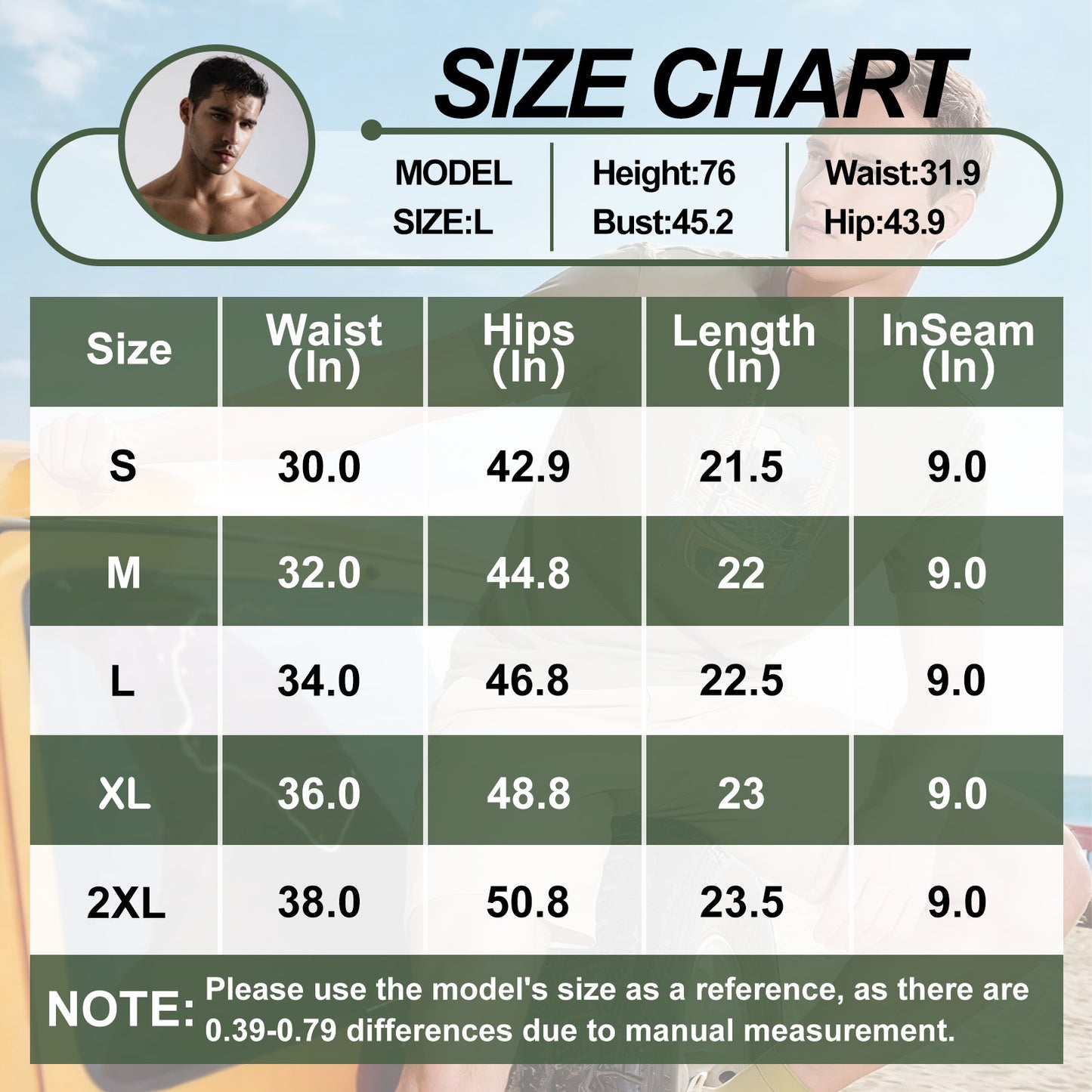 9 inch Hiking Cargo Shorts Quick Dry with 6 Zipper Pockets