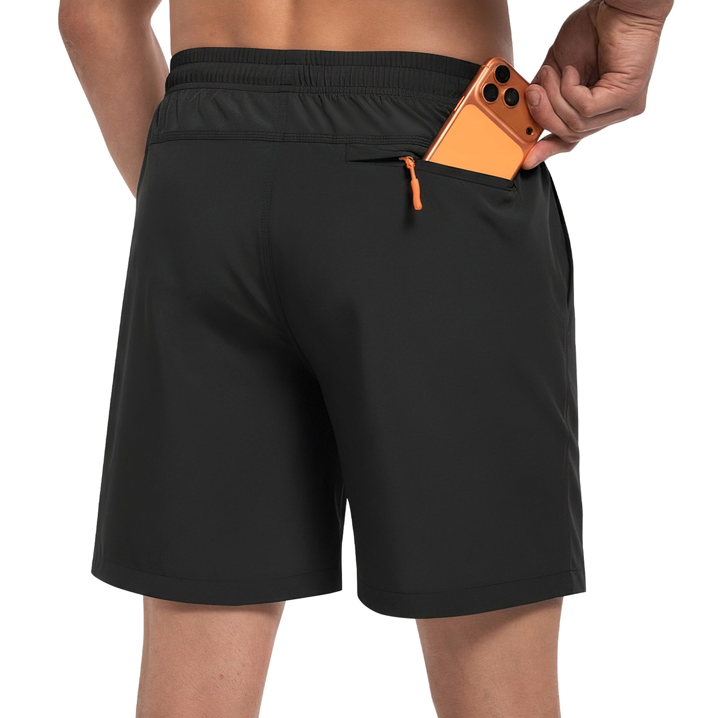 7 inch Men's Athletic Gym Shorts with Zipper Pockets Lightweight Quick Dry