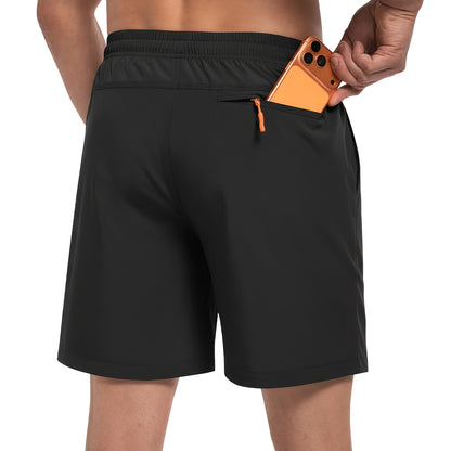 7 inch Men's Athletic Gym Shorts with Zipper Pockets Lightweight Quick Dry