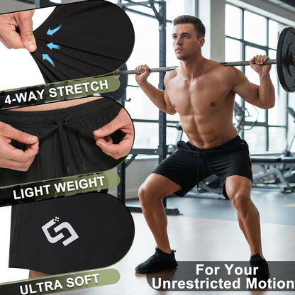 7 inch Men's Athletic Gym Shorts with Zipper Pockets Lightweight Quick Dry