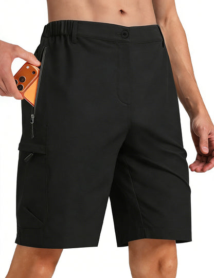 9 inch Hiking Cargo Shorts Quick Dry with 6 Zipper Pockets