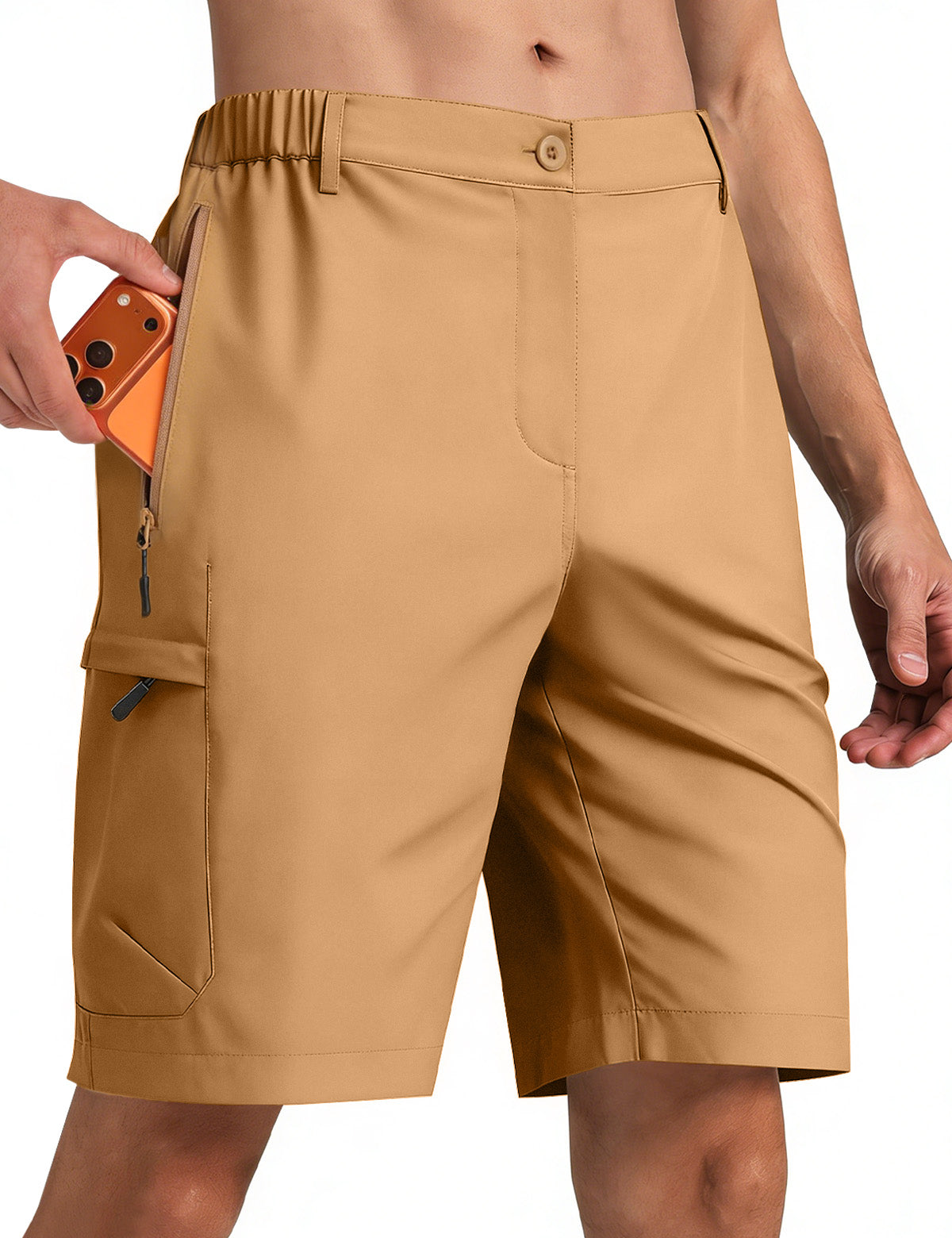 9 inch Hiking Cargo Shorts Quick Dry with 6 Zipper Pockets