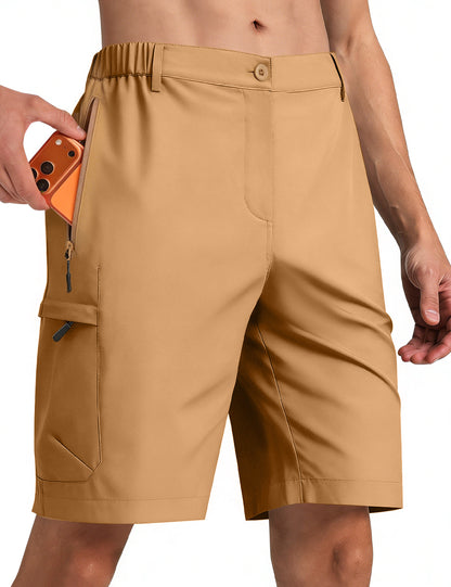 9 inch Hiking Cargo Shorts Quick Dry with 6 Zipper Pockets