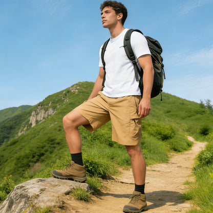 9 inch Hiking Cargo Shorts Quick Dry with 6 Zipper Pockets